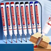 Resim Uzun Uçlu Marker Kalemler (Siyah/Mavi/Kırmızı) - Kalın Yazım için 3'lü Paket Kalıcı İşaretleyiciler - Hızlı Kuruyan, Bulaşmaz ve Etiketleme, Ambalajlama & Sanat İçin İdeal, Orta Uç, Hızlı Kuruma, Toksik Olmayan, Ergonomik, Ahşap İşleri için Hafif Plastik Kalem 