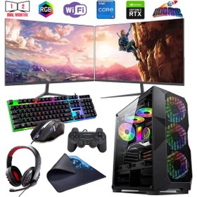 Resim I5 12400F 16GB DDR4 480SSD 6GB RTX3050 Çift 24\ Mon. Oyun Bilgisayarı (Gaming SET) 