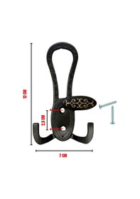 Resim Siyah Desenli Vestiyer Portmanto 3 Adet Askılık Metal Siyah 