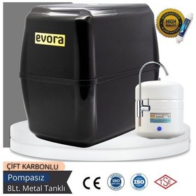 Resim 13 Aşamalı 10L Siyah Kapalı Oval Kasa Pompasız Su Arıtma Cihazı 