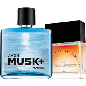 Resim Avon Musk Marine Erkek Parfüm 75 Ml. ve Full Speed Erkek Parfüm 30 Ml İkili Paket 