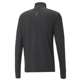 Resim Puma Run Favorite 1/4 Zip Erkek Siyah Koşu Tişört 