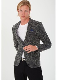 Resim Sposo 5118 Dar Kalıp Kışlık Lacivert Erkek Blazer Ceket Lacivert 