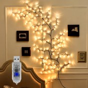 Resim Duvar için LED Asma Işıklar, Bükülebilir Söğüt Asma Işıkları, LED Şerit, İç Mekan Dekorasyonu, 8 Aydınlatma Modu, USB ile Çalışır, Duvarlar, Oturma Odaları, Yatak Odaları gibi Festivalleri Süslemek için Uygun, Babalar Günü Hediyesi, Paskalya Süslemeleri, Kadınlar için Hediyeler 