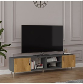 Resim Tv Ünitesi Koyu Gri & Petra Asra Trend T-13 