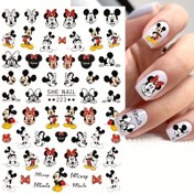 Resim 1 adet Disney Mickey & Minnie Mouse Tırnak Stickerleri - Kendinden yapışkanlı Karikatür Tırnak Sanatı Decal'ları, Kadınlar için - DIY Manikür Dekoru, Ayak Tırnak Tasarımları, Parti Malzemeleri 