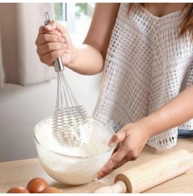 Resim Hype Store Mallart® Paslanmaz Çelik Spiral Çırpıcı - 32 cm Yumurta Çırpma Teli | El Mikseri | Manuel Karıştırıc 
