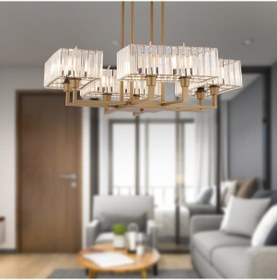 Resim Brambles 8'Li Eskitme Kristalli Taşlı Modern Tasarım Kristal Salon Avize 