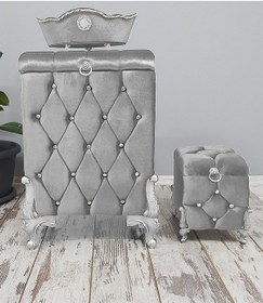 Resim Kapitone Gri 3'lü Banyo Kirli Çamaşır Sepeti Seti Mdf İpek Kadi 