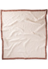 Resim Cigit Kalın Biyeli Çift Kat Ham Battaniye 85x90 Cm Kahverengi Krem 