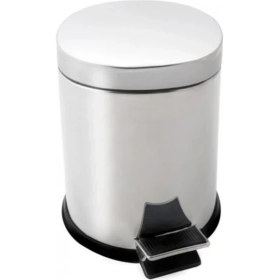 Resim Efor Paslanmaz 430 Krom Metal Iç Kovalı Pedallı Ofis Banyo Mutfak Çöp Kutusu Kovası - 40 Litre 