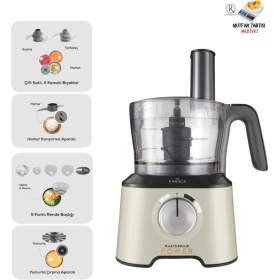 Resim Allians 10 Parçalı Güçlü Mutfak Robotu Seti, Doğrayıcı ve Blender, 2000W 