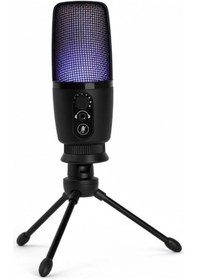 Resim Driton Mv-3 Siyah Rgb Usb Oyuncu Yayıncı Ve Podcast Için Uyumlu Condenser Mikrofon 