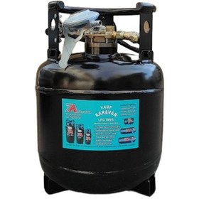 Resim Karavan Lpg Tankı 15 Litre Dikey Tak Kullan Hazır Set Siyah 