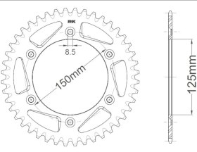Resim Ktm Sx-f Exc Exc-f Husqvarna Fe Te Gas Gas Uyumlu Arka Dişli 52-T Çelik 