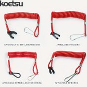 Resim KOETSU Dıştan Takılan Motor Alev Kesme Kordonu - Dayanıklı TPU, Kırmızı Siyah Vurgularla, SUZUKI, Tohatsu, MERCURY & HONDA Motorları İçin, Kolay Bağlantı için Metal Karabina Dahil 