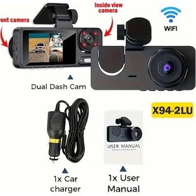 Resim Dash Cam Dual Lens 4k Uhd Kayıt Araba Kamerası Dvr Gece Görme Video Kaydedici Wıfı-2cam None 