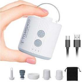 Resim Vkemall Şarj Edilebilir Mini Hava Pompası - Havuz Şişme Ürünleri Ve Yataklar İçin Led Aydınlatmalı Portatif Pompa 