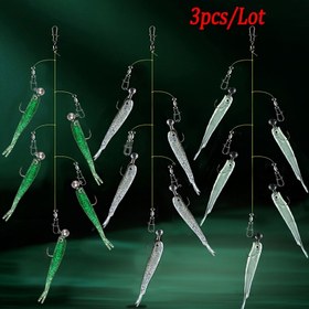 Resim 3 adet/lot Balıkçılık Yemi Yumuşak Yem Pesca Jig Başlı Wobbler Metal Balık Deniz Levreği Leurre Takımı Yüzme Dökme Yem 