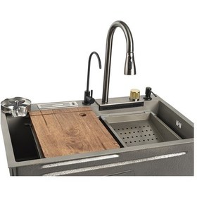 Resim Stilmax Paslanmaz Çelik Akıllı Şelale Eviye Seti 75 x 45 CM 7 Fonksiyonlu 