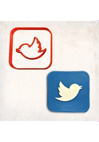 Resim Twitter Logo Detay Kurabiye Kalıp Seti 2 Li KIrmızı 