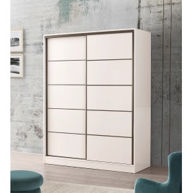 Resim Beenal Venüs Sürgülü Gardırop - 160 cm Parlak Beyaz 