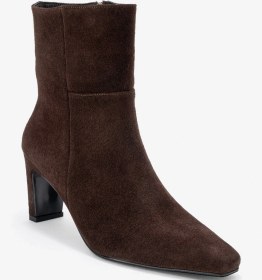 Resim Luvi Shoes Elıas Kahverengi Süet Hakiki Deri Kadın Blok Topuklu Bot Süet Kahve 