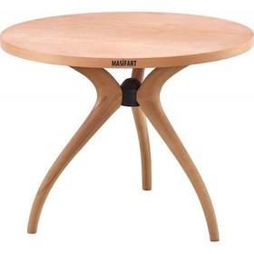 Resim Masifart Sverus 100 Lük Kayın Samyeli 3 Lü Yuvarlak Masa Cilasız Ham 