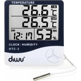 Resim Htc-2 Problu Termometre Higrometre. Sıcaklık Nem Ölçer Saat 