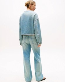 Resim Tommy Hilfiger Lex Kısa Denim Kadın Ceket Ww0ww467401a4 Mavi 