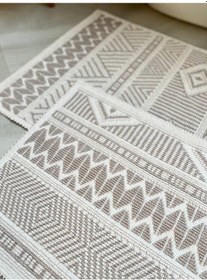 Resim Marina Doğal Pamuklu 2'li Banyo Paspas & Halı Seti 60x100+50x60 Cm - Taş Taş 