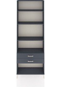 Resim Arges Dolap 4 Raflı 2 Çekmeceli 88x30x243 Antrasit-antrasit Antrasit 