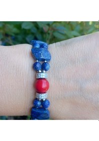Resim 2276 Lapislazuli Mercan El Yapımı Çift Sıra Bileklik Lacivert 