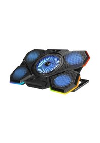 Resim Addison Rampage Ad-rc13 Bellatrıx Siyah 5 Fan 2 Usb Rgb Işıklı 15"-17" Notebook Soğutucu Stand 