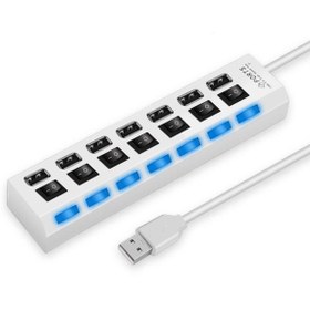 Resim valkyrie 7 Portlu 2.0 Usb Hub Çoklu Usb Çoklayıcı Splitter Power Tuşlu Adaptör Beyaz 