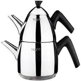 Resim Leggno Joy Çaydanlık Seti 1Lt 2Lt Soft Touch Siyah Çelik 