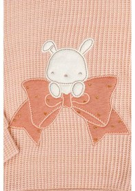 Resim Kız Bebek Tavşan Nakışlı Alt & Üst 2 Li Takım Somon 