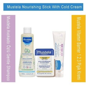 Resim Mustela Avokado Özlü Gentle Shampoo 500 Ml + Mustela Vitamin Barrier 1.2.3 Pişik Kremi 50 Ml + Mustela Nourishing Stick With Cold Cream 9,2 Gr 