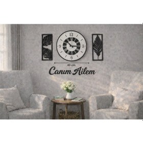 Resim Duvar Saati 40 Cm Çiçekler 30 Cm Şık Ve Tasarım No90 Çok Renkli 