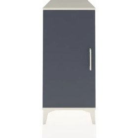 Resim Dienni Kronos Komodin 2 Raflı Tek Kapaklı 44X59X96 Aytaşı-Antrasit 