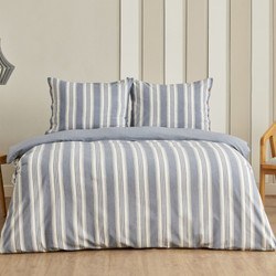 Resim Rosery Tek Kişilik İpliği Boyalı Nevresim Takımı Mavi 