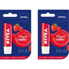 Resim Nivea Çilek Dudak Bakım Kremi 4.8 G x 2 