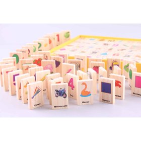 Resim pasajdanal Ahşap Domino Bulmaca Öğrenme Oyuncağı 