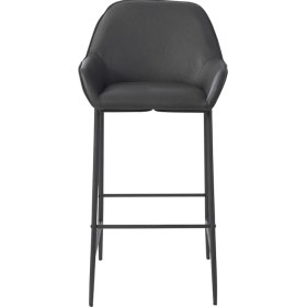 Resim Pi Sandalye Lorin Ada Mutfak ve Bar Sandalyesi - Bar Taburesi - Suni Deri - Metal Siyah Ayak 