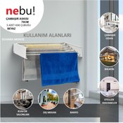 Resim NEBU Iç Ve Dış Mekan Katlanabilir Çamaşır Kurutma Askısı 70cm 