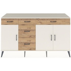 Resim Kronos Konsol 2 Raflı 5 Çekmeceli 3 Kapaklı 176x59x99 Aytaşı-aytaşı/çam Aytası/atlas Çam - Aytası 
