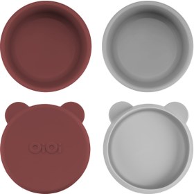 Resim Silikon Kapaklı Mini Kase 2'li Mini Bites - Velvet Rose / Powder Grey 