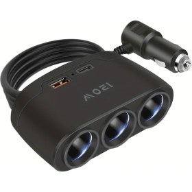 Resim Gateesat Siyah Hızlı Araç Şarj Cihazı, 3 Usb Pd Portun, Aşırı Akım Korumalı, Kompakt Tasarım 