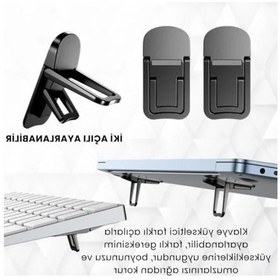 Resim Katlanabilir Dizüstü Bilgisayar Yükseltici, 2 Adet, Taşınabilir Ve Çok Açılı 