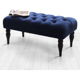 Resim Lorence Home Missus Bench Puf - Gece Mavisi 